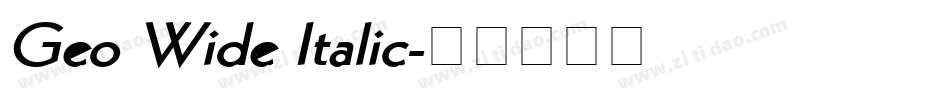 Geo Wide Italic字体转换